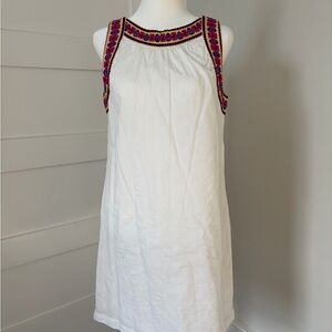 Old Navy White Dress with Pink Embroidery